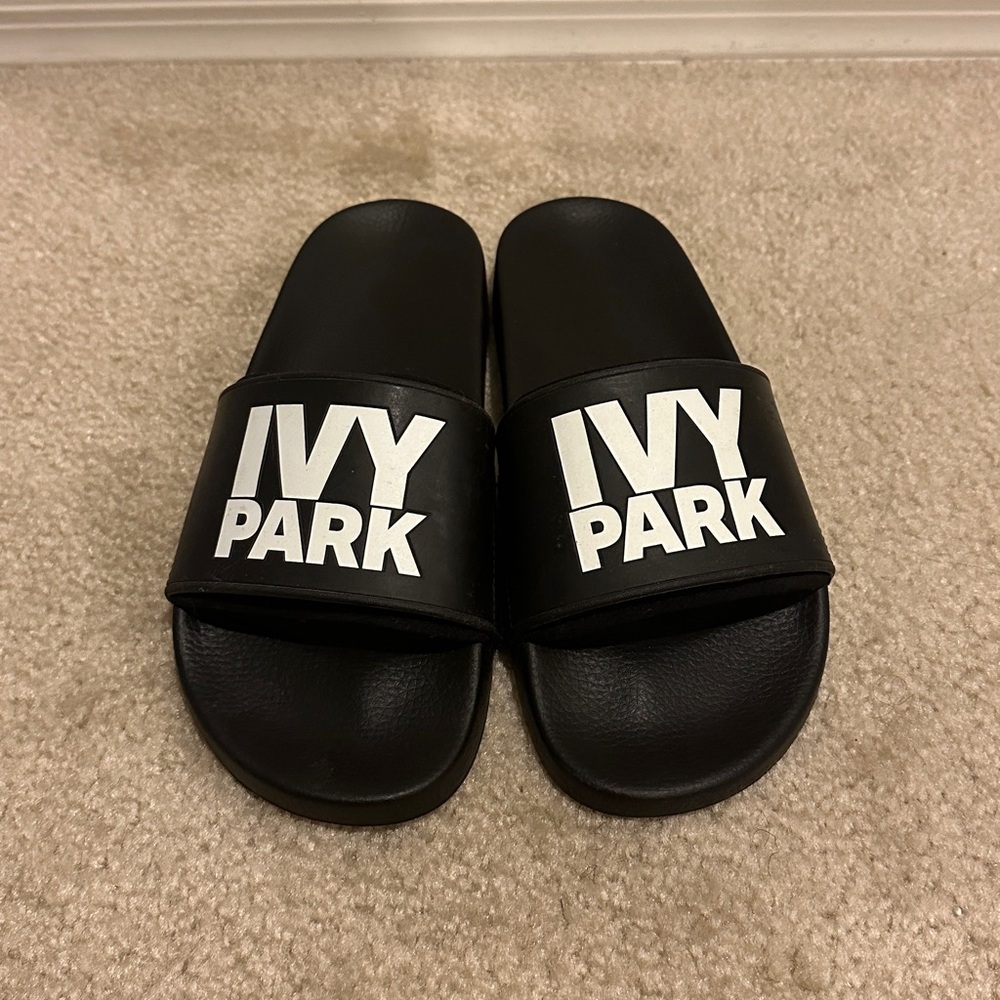IVY PARK Black and White Slides Sandals 10.5